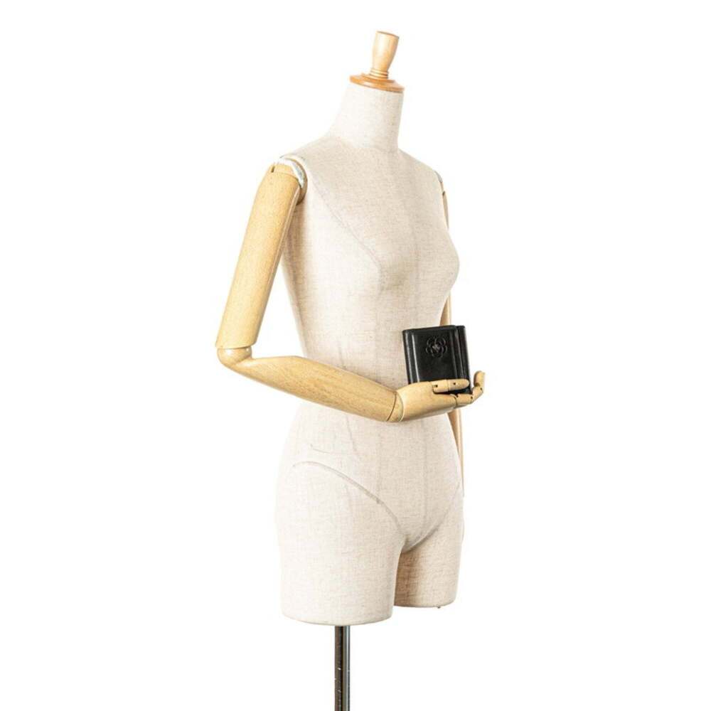 CHANEL Authentic Black Lambskin Leather Logo Wallet - Picture 10 of 10